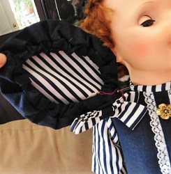 playpal blue stripe dress hat